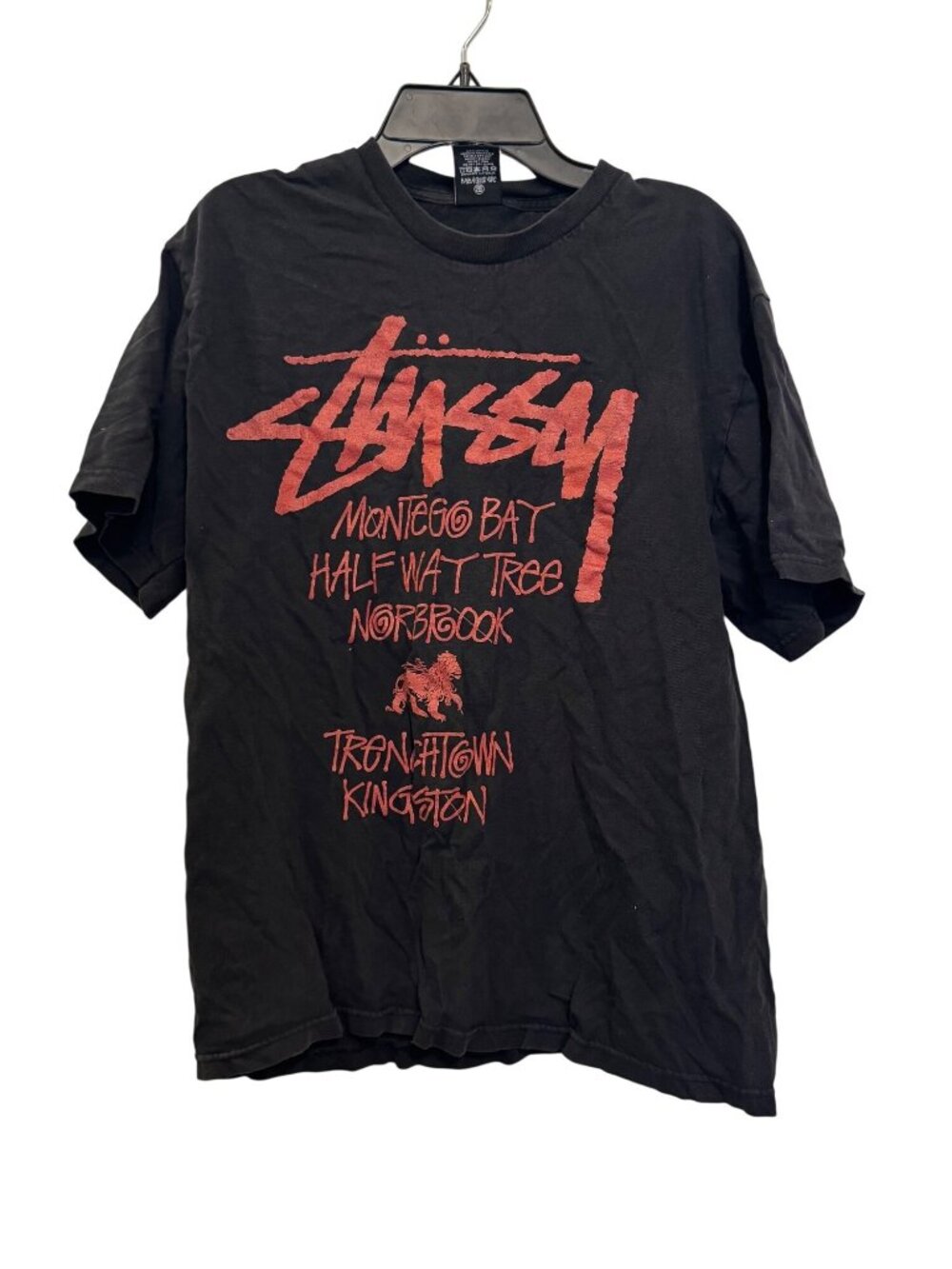 Stussy Black Graphic Tee Montego Bay Kingston Medium